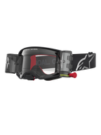 Alpinestars Supertech Firma Roll Off Goggles, svarta och silver motocrossglasögon med klar lins och roll-off-system.