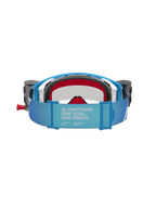 Alpinestars Supertech Firma Roll Off Goggles, Motocross Racing, Blue and Grey, featuring roll-off canisters and branded strap.