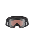 Alpinestars Supertech Corp Absolute Vision-glasögon, motocrossglasögon, svart grå spegelsilver, med texten "ONE GOAL. ONE VISION." på linsen, polykarbonatlins med brett synfält, högpresterande ögonskydd för terrängkörning