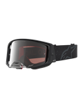Alpinestars Supertech Cloak goggles, unisex motocrossgoggles för racing, svarta och mirror silver, högkvalitativ polykarbonatlins, professionell utrustning för terrängkörning