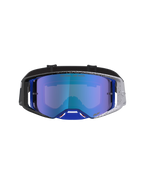 Alpinestars Supertech Hiten goggles, motocross-goggles för terrängkörning, blå spegellins, svart och blå spräcklig ram, professionellt ögonskydd.