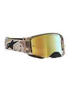 Alpinestars Supertech Lone Motocross Goggles, Sand Camo Desert pattern with a high-grade Mirror Gold lens.