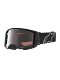 Alpinestars Supertech Vesta Motocross Goggles, Matte Black and Silver Mirror lens, high-definition optics for off-road racing.