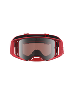 Alpinestars Supertech Vesta goggles, motocrossgoggles, röd fluo och silver, högkvalitativt spegelglas med One Goal One Vision-grafik på linsen.
