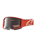 Alpinestars Supertech Vesta Goggles, orange motocross eyewear with silver mirror lens and signature white star logo.