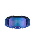 Alpinestars Supertech Vesta goggles, blå motocrossgoggles med blå spegellins för terrängkörning, ergonomisk design.