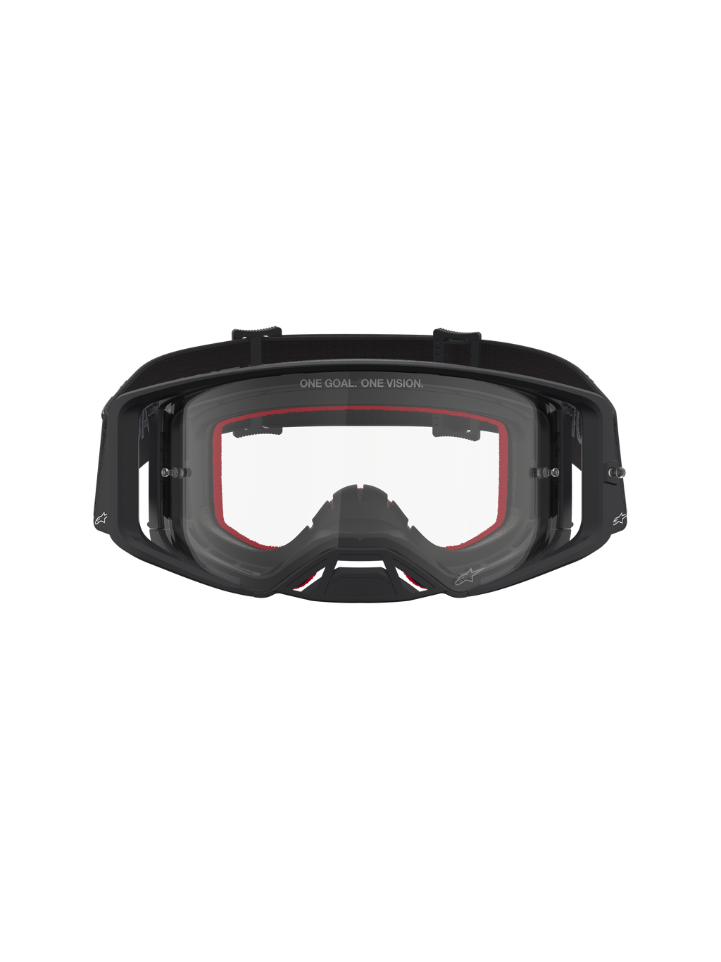 Alpinestars Supertech Vesta goggles, motocross-goggles för terrängkörning, svarta och mattsilver, klar lins