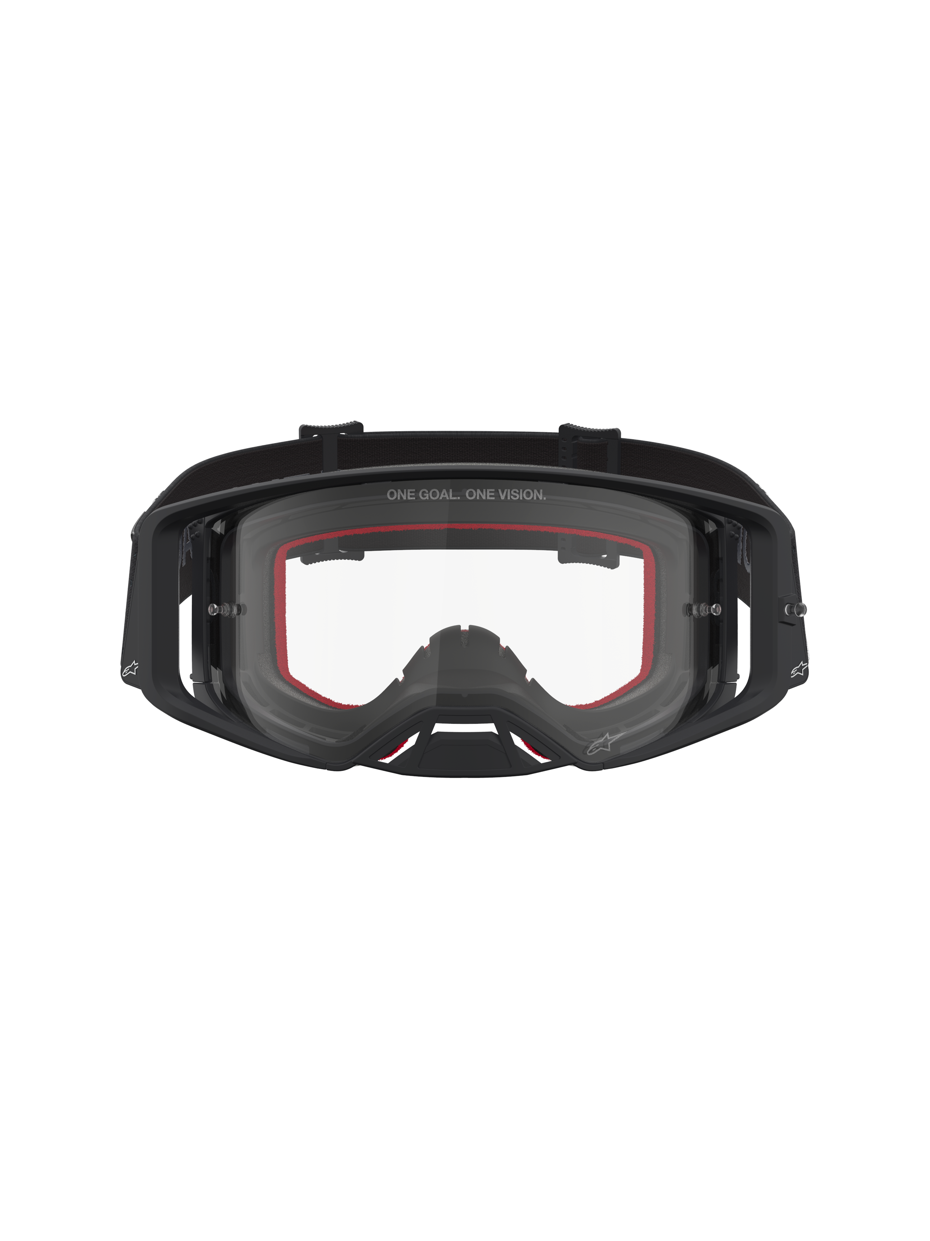 Alpinestars Supertech Vesta goggles, motocross-goggles för terrängkörning, svarta och mattsilver, klar lins
