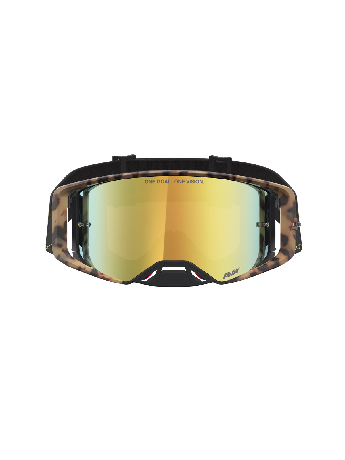 Alpinestars Supertech LE Zona goggles, motocross-goggles, svart och brun med guld spegellins, hög optisk klarhet och ramarkitektur beprövad i mästerskap