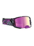 Alpinestars Supertech Lone Goggles, motocrossgoggles med spegelrosa lins och lila kamouflageband, högkontrastsyn och avancerad ventilation