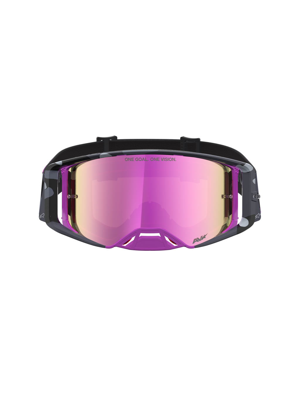Alpinestars Supertech Lone Goggles, motocross goggles med högkontrastlins, lila och rosa