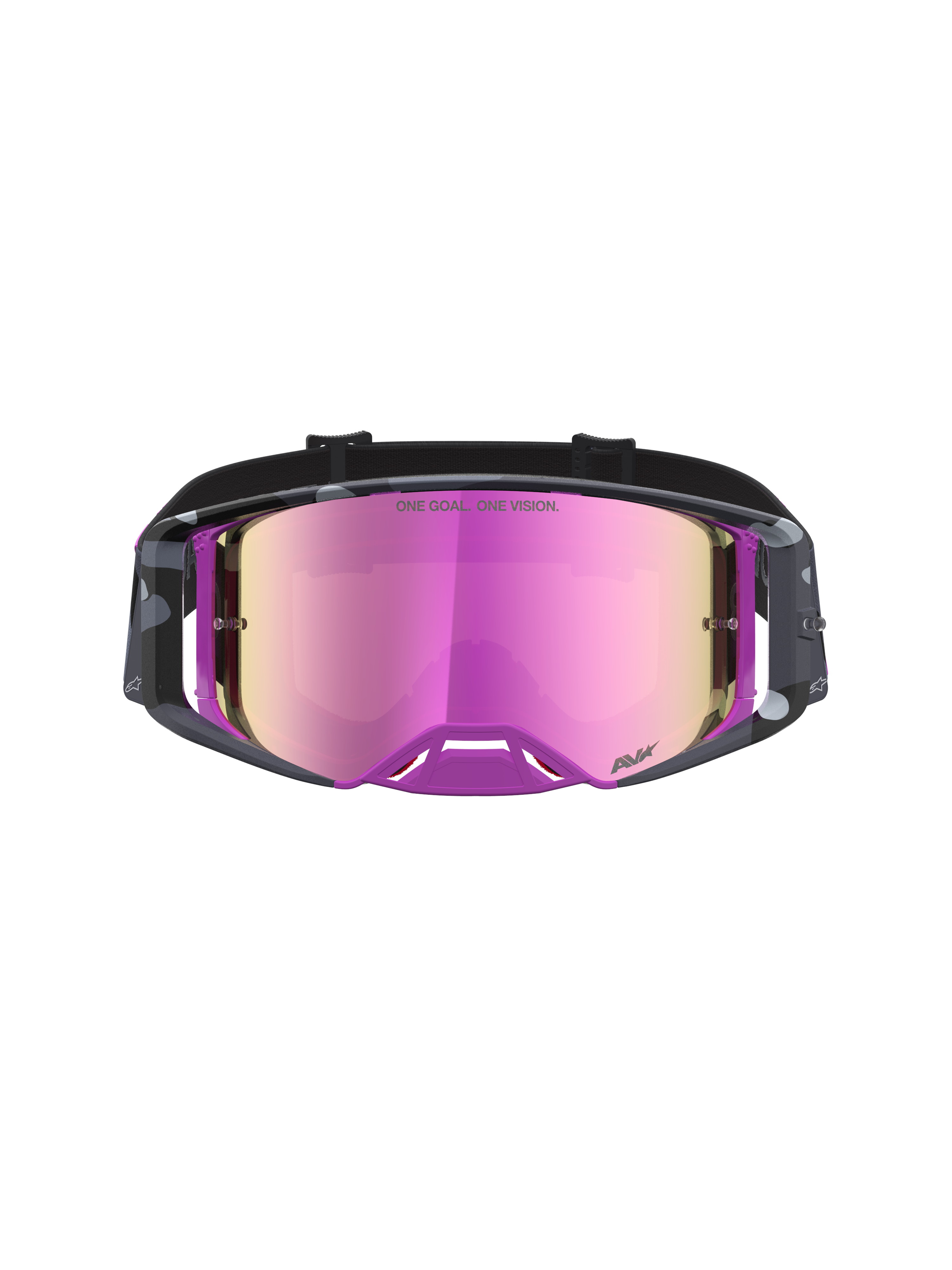 Alpinestars Supertech Lone Goggles, motocross goggles med högkontrastlins, lila och rosa