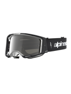 Alpinestars Vision 8 Amber Mirror goggles, svarta och silverfärgade motocrossgoggles med A-FLEX-ram och spegellins.