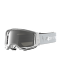 Alpinestars Vision 8 Amber goggles, vita och silverfärgade motocross-goggles med silverfärgad spegellins och imskydd.