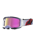 Alpinestars Vision 8 Maven Motocross Goggles in Lavender and Black, featuring a high-performance pink mirror anti-fog lens.