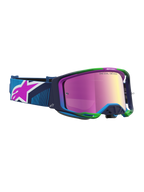 Alpinestars Vision 8 Maven goggles, blå och grön motocross-goggles med rosa spegellins och RAM-AIR-ventilation.