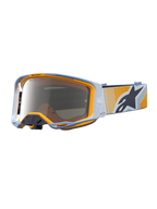 Alpinestars Vision 8 Maven goggles, blå och orange motocross-goggles med silverfärgad spegellins och RAM-AIR-ventilation