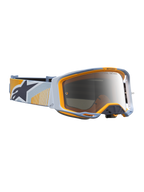 Alpinestars Vision 8 Maven goggles, motocross-goggles i blått och orange med silverfärgad spegellins och RAM-AIR-ventilation