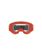 Alpinestars Vision 5 Corp Goggles, motocrossglasögon, orange med klar lins, frontvy med en klarorange ram, genomskinlig imskyddad lins med "One Goal. One Vision"-text, grått ansiktsskum och ett svart band med vågformad silikonbeläggning.