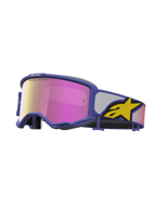 Alpinestars Vision 5 Drag Goggles, motocross-goggles, lila och rosa med gula detaljer, A-FLEX-ram och RAM-AIR-ventilation, rosa spegellins, skyddsutrustning för terrängkörning