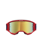 Alpinestars Vision 5 Drag goggles, röda motocrossglasögon med guldspegellins, A-FLEX-ram och RAM-AIR-ventilation.