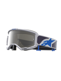 Alpinestars Vision 5 Drag goggles, motocrossgoggles för terrängkörning, unisex, ljuslila och blå med silver spegellins och A-FLEX-ram