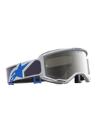 Alpinestars Vision 5 Drag Goggles, motocrossgoggles, ljuslila och blå med silverfärgad spegellins, flexibel A-FLEX-ram, brett synfält och RAM-AIR-ventilation för terrängkörning