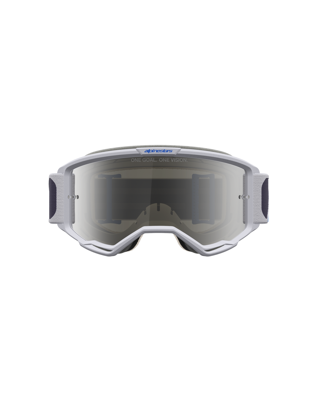 Alpinestars Vision 5 Drag goggles, motocrossglasögon i ljuslila och blått med mirror silver-lins och RAM-AIR-ventilation.
