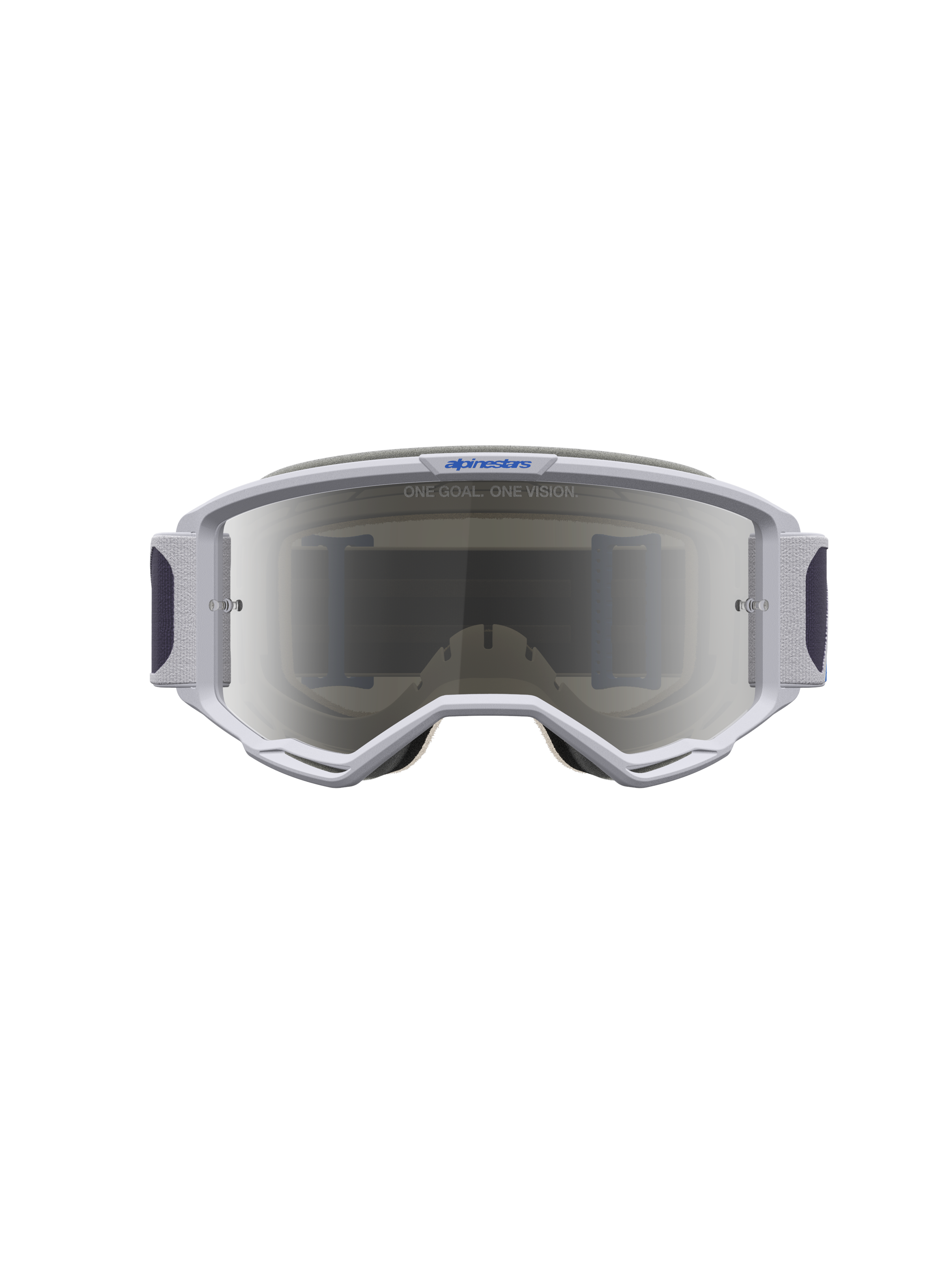 Alpinestars Vision 5 Drag goggles, motocrossglasögon i ljuslila och blått med mirror silver-lins och RAM-AIR-ventilation.