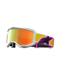 Alpinestars Vision 5 Drag motocrossgoggles, orangeröd spegellins, vit A-FLEX-ram, RAM-AIR-ventilation, för terrängkörning