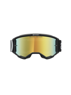Alpinestars Vision 5 Hone goggles, svarta motocrossgoggles med Mirror Gold-lins, RAM-AIR-ventilation och flexibel A-FLEX-ram.