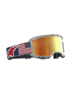 Alpinestars Vision 5 Le Fiftyfold goggles, motocrossglasögon, röd spegellins, klar ram och band med amerikansk flagga