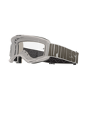 Alpinestars Vision 5 Hollow goggles, motocrossglasögon, vit ram med klar lins, brett ljusgrått band med mörkgrå Alpinestars-text, flerstegsskum, högpresterande skyddsglasögon för terrängkörning