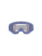 Alpinestars Vision 5 Wordmark Goggles, Purple and Clear, featuring a lightweight A-FLEX urethane frame, clear anti-fog polycarbonate lens with 'ONE GOAL. ONE VISION.' branding, 17mm multi-layer face foam, and purple woven strap with bold wordmark logo, professional motocross eye protection