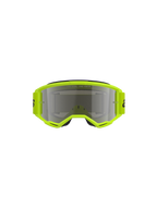 Alpinestars Vision 3 Wordmark Goggles, Motocross Goggles, Yellow Fluo frame with Mirror Silver lens, matching yellow strap with black branding, front view highlighting the wide field of view