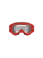 Alpinestars Vision 3 Wordmark Goggles, Motocross Goggles, Red frame and clear lens, red woven strap with white branding, 'ONE GOAL. ONE VISION.' text on the lens, front-facing studio shot on black background