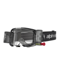 Alpinestars Vision 8 Amber Roll Off goggles, svarta och silverfärgade motocrossglasögon med ett klart roll-off-system för terrängkörning