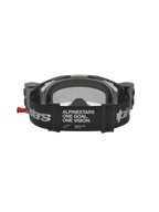 Alpinestars Vision 8 Amber Roll Off Goggles, black and silver motocross goggles with roll-off system and branded strap.