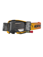 Alpinestars Vision 8 Amber Roll Off Goggles, Yellow and Red motocross goggles with clear lens and roll-off system.