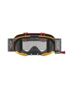Alpinestars Vision 8 Amber Roll Off Motocross Goggles, Unisex, Yellow and Red, Clear Lens with integrated roll-off canisters.