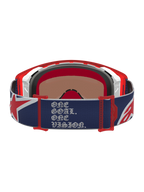 Alpinestars Supertech LE Fiftyfold goggles, blå och röda motocross-goggles med One Goal One Vision-rem.