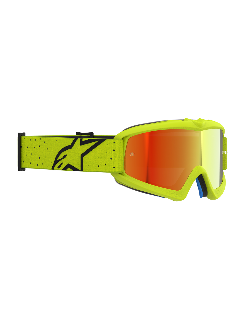 Alpinestars Vision Ungdom Vesta goggles, motocrossgoggles för barn, gul fluo med röd spegellins och imskyddad lins.