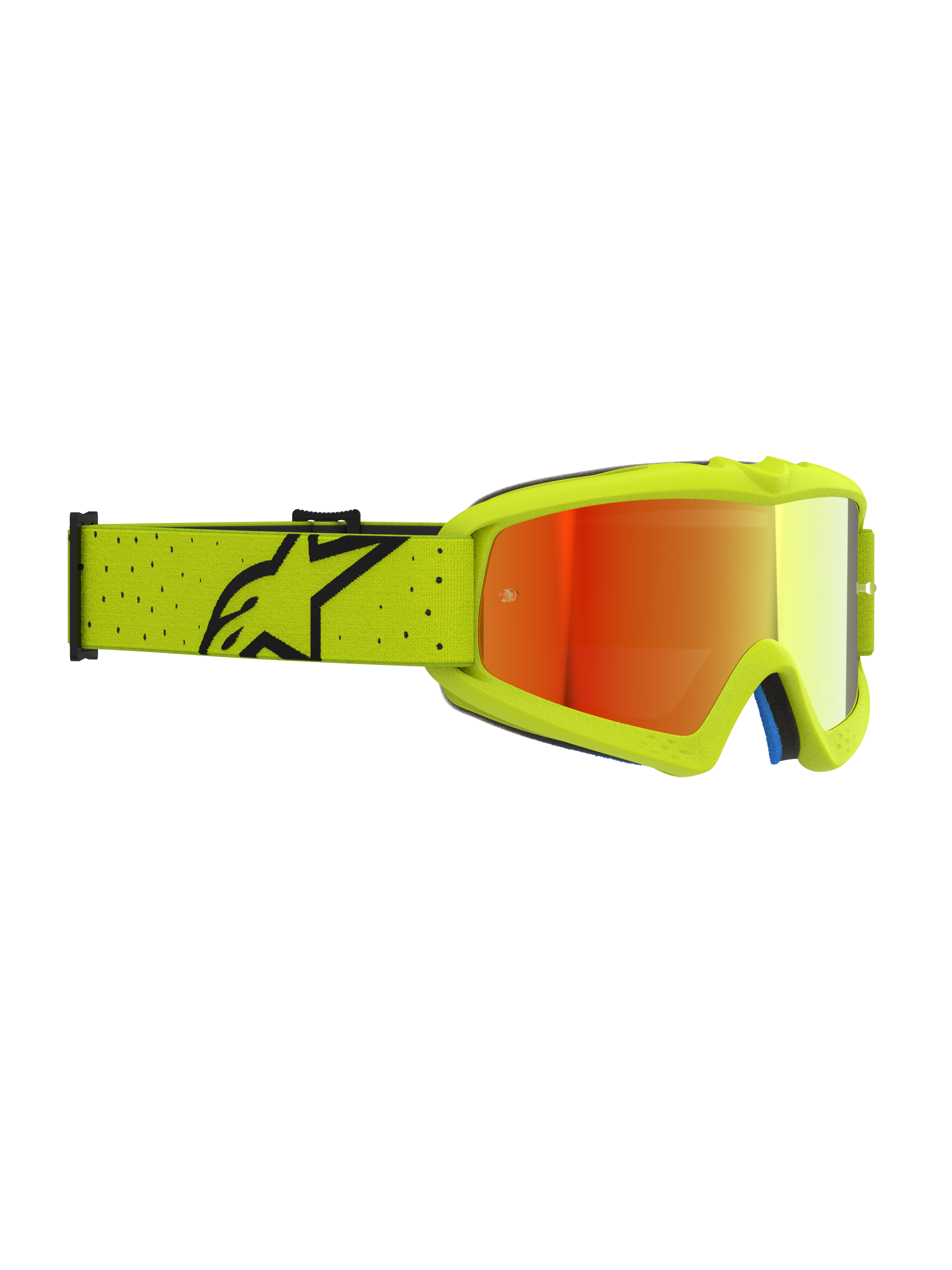 Alpinestars Vision Ungdom Vesta goggles, motocrossgoggles för barn, gul fluo med röd spegellins och imskyddad lins.