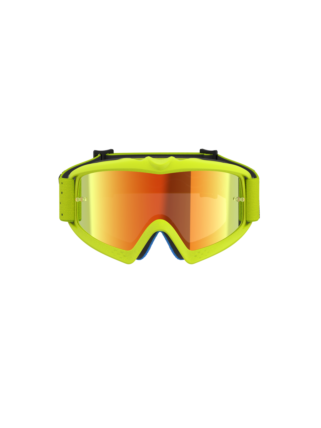 Alpinestars Vision Ungdom Vesta goggles, motocrossglasögon i gul fluo med röd spegellins för unga förare.