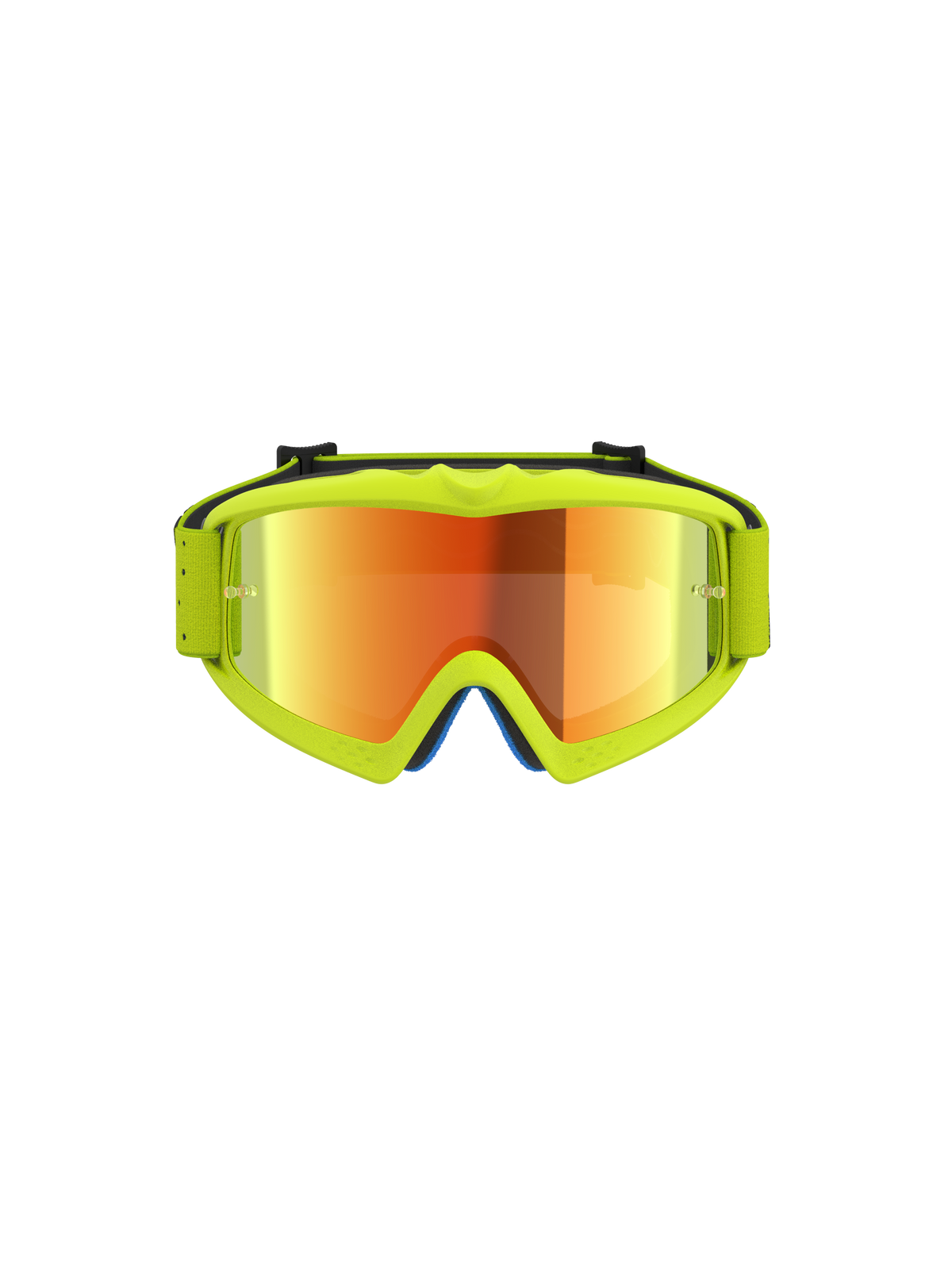 Alpinestars Vision Ungdom Vesta goggles, motocrossglasögon i gul fluo med röd spegellins för unga förare.