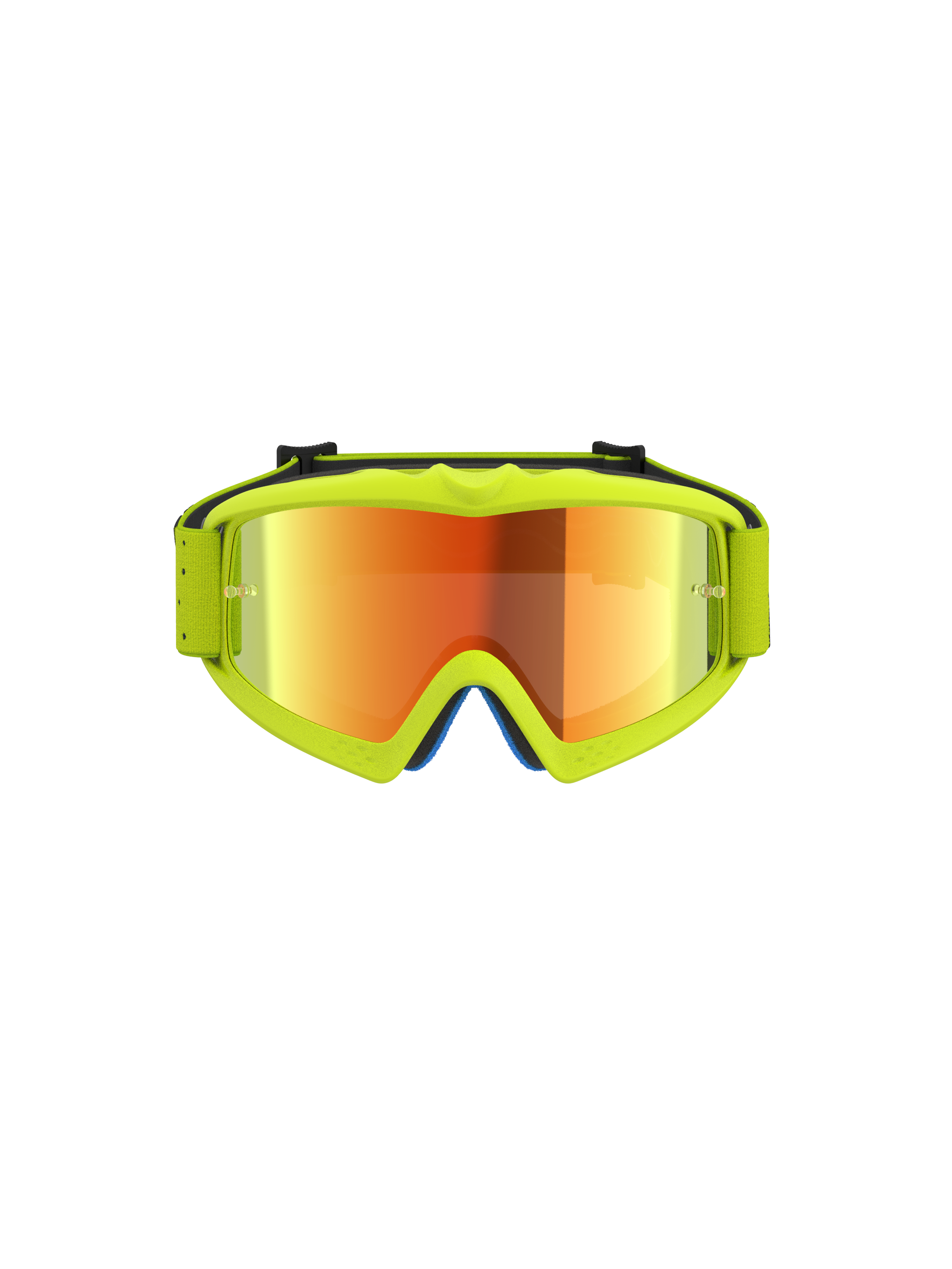 Alpinestars Vision Ungdom Vesta goggles, motocrossglasögon i gul fluo med röd spegellins för unga förare.