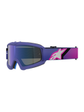 Alpinestars Vision Youth Corp Goggles, motocrossglasögon, lila och fluo-rosa, med Mirror Blue-lins och ett graderat band med en vit Alpinestars-logotyp, designade för unga off-road-förare