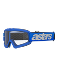 Alpinestars Vision Youth Blaze Goggles, Motocross and Off-Road Goggles, Blue frame and strap with white astars logo, clear polycarbonate lens, youth-specific fit for smaller helmets, durable protective eyewear for racing
