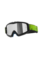 Alpinestars Vision Youth Hollow Goggles, Youth Motocross Goggles, Charcoal and Fluo Yellow, featuring a Mirror Silver lens, black strap with vibrant yellow branding, high-performance protective eyewear for youth off-road riding