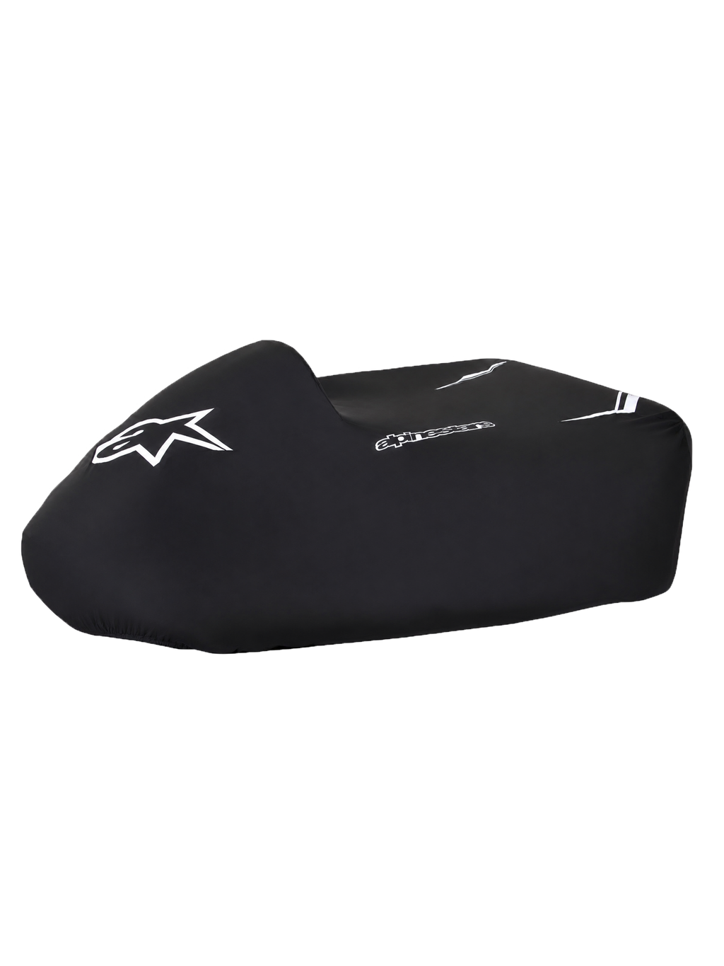 Alpinestars Kart Överdrag, svart vattentätt kartöverdrag med vita logotyper, strukturerad passform och elastisk nederkant